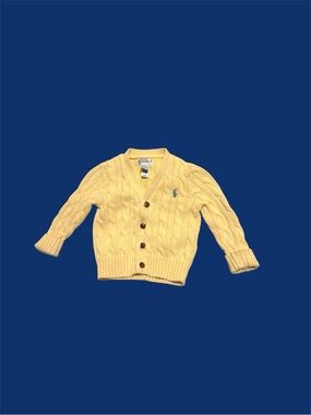 Baby Ralph Lauren Yellow Cable-Knit Cardigan